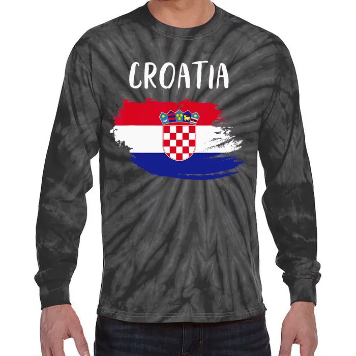 Croatia Indepedence Day Croatia Flag Tie-Dye Long Sleeve Shirt