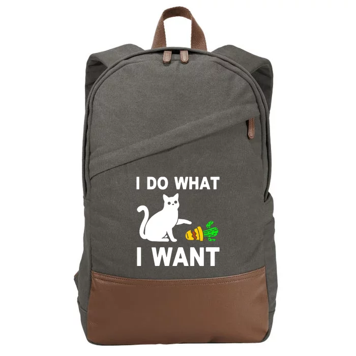 Cat I Do What I Want Cotton Canvas Backpack