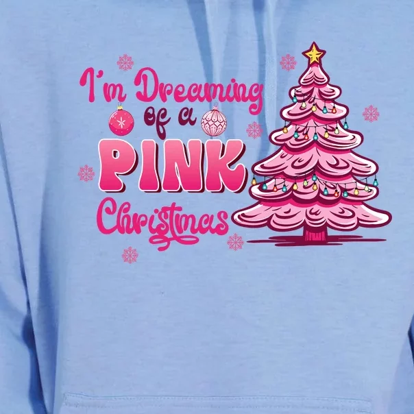 Christmas IM Dreaming Of A Pink Christmas Festive Trees Unisex Surf Hoodie