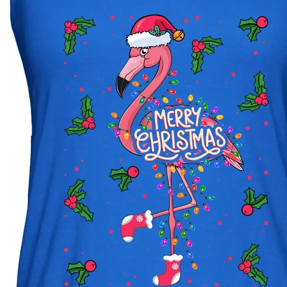 Christmas IM Dreaming Of A Pink Christmas Festive Flamingo Cool Gift Ladies Essential Flowy Tank