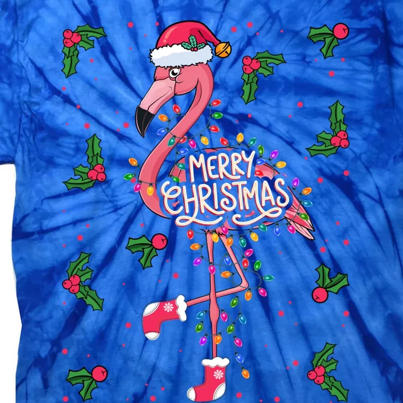 Christmas IM Dreaming Of A Pink Christmas Festive Flamingo Cool Gift Tie-Dye T-Shirt