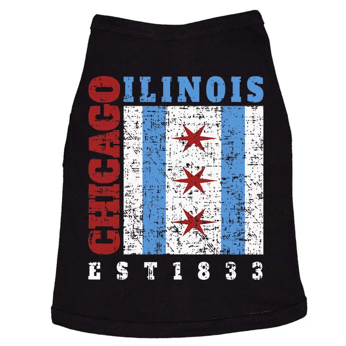 Chicago Illinois Est. 1833 Chicago Flag Souvenir Doggie Tank