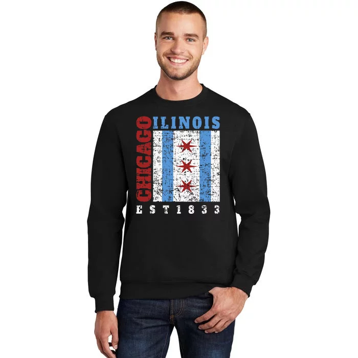 Chicago Illinois Est. 1833 Chicago Flag Souvenir Sweatshirt