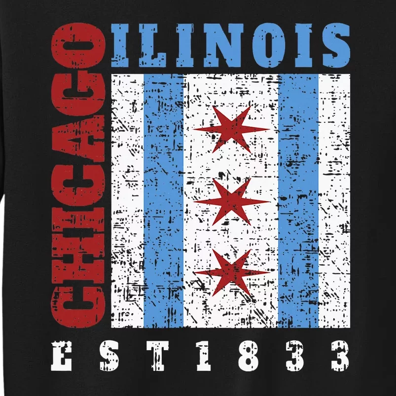 Chicago Illinois Est. 1833 Chicago Flag Souvenir Sweatshirt