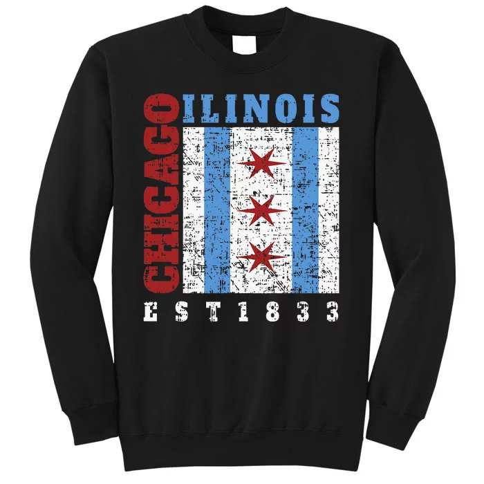 Chicago Illinois Est. 1833 Chicago Flag Souvenir Sweatshirt