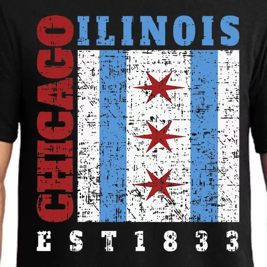 Chicago Illinois Est. 1833 Chicago Flag Souvenir Pajama Set