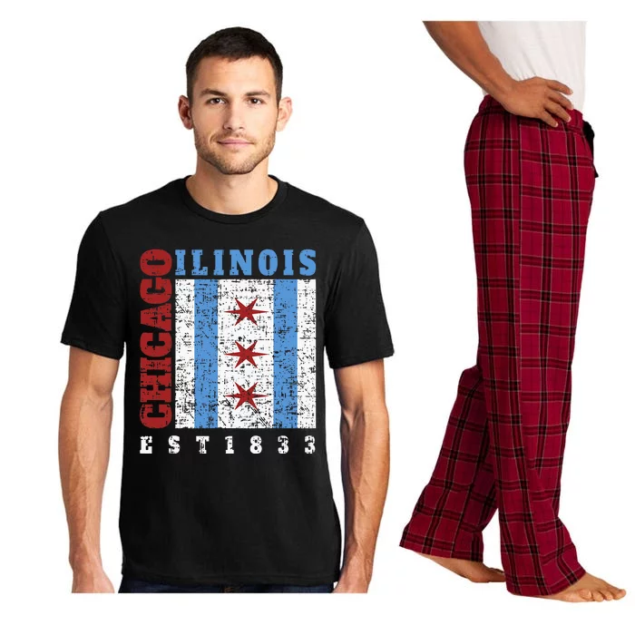 Chicago Illinois Est. 1833 Chicago Flag Souvenir Pajama Set