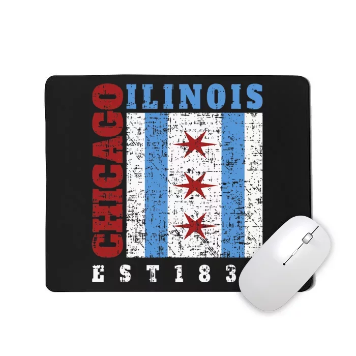 Chicago Illinois Est. 1833 Chicago Flag Souvenir Mousepad