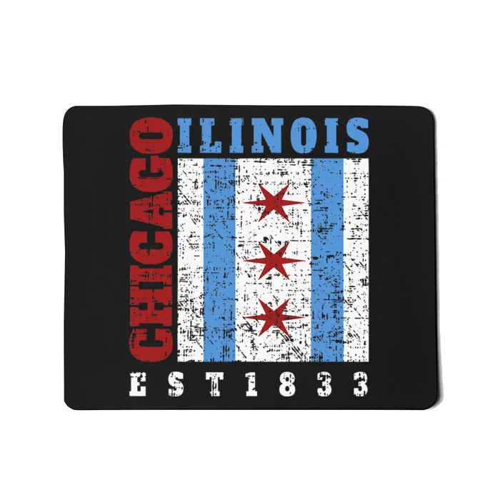 Chicago Illinois Est. 1833 Chicago Flag Souvenir Mousepad