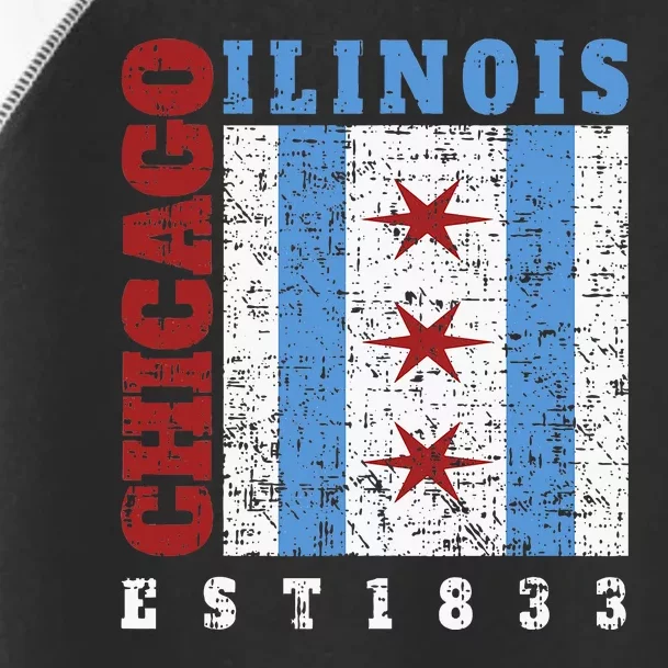 Chicago Illinois Est. 1833 Chicago Flag Souvenir Toddler Fine Jersey T-Shirt