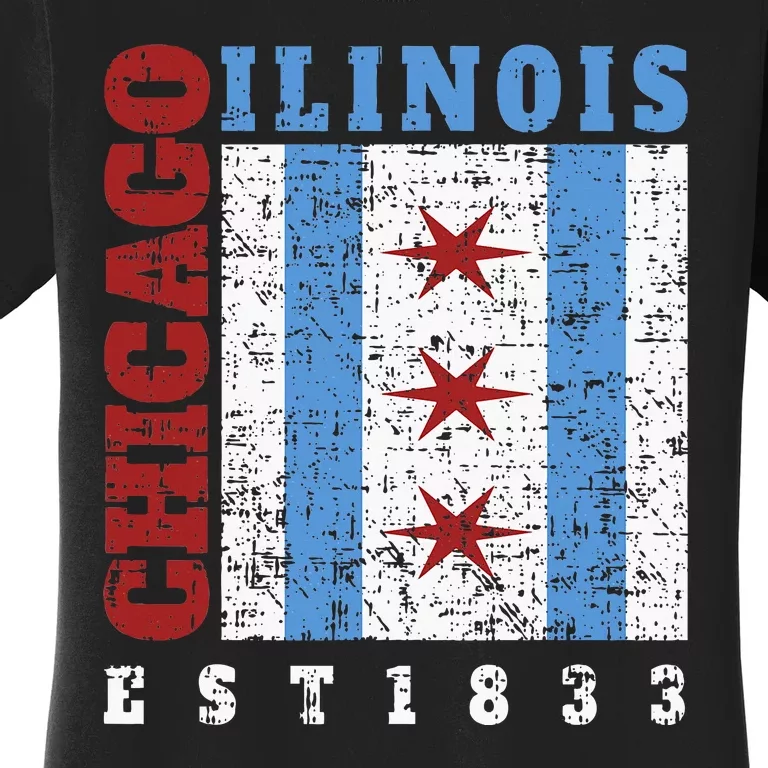 Chicago Illinois Est. 1833 Chicago Flag Souvenir Women's T-Shirt