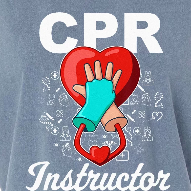 CPR Instructor Emergency First Aid AED Certified CPR Nurse Garment-Dyed Women's Muscle Tee