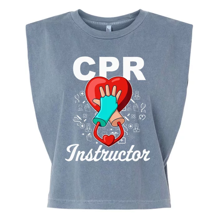 CPR Instructor Emergency First Aid AED Certified CPR Nurse Garment-Dyed Women's Muscle Tee