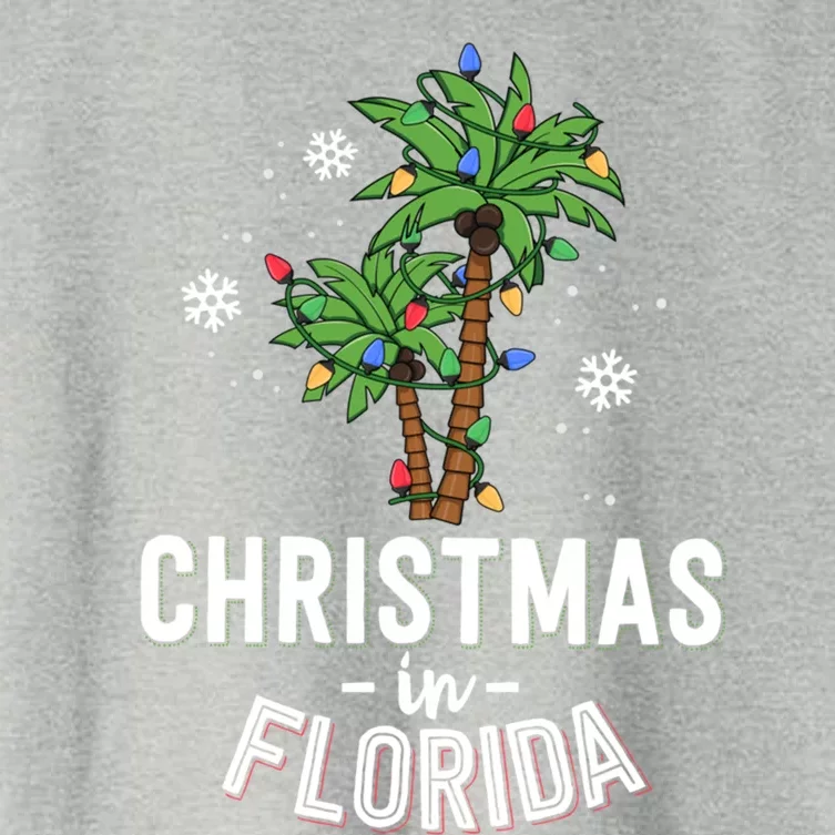 Christmas In Florida Deck The Palm Trees Family Vacation Cute Gift Women's Crop Top Tee