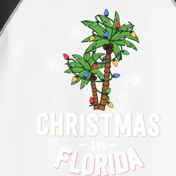 Christmas In Florida Deck The Palm Trees Family Vacation Cute Gift Toddler Fine Jersey T-Shirt