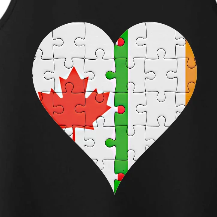 Canadian Irish Flag Heart Gift Performance Tank