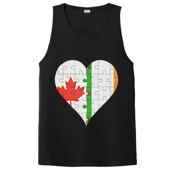 Canadian Irish Flag Heart Gift Performance Tank