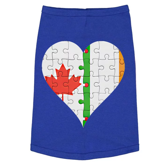 Canadian Irish Flag Heart Gift Doggie Tank