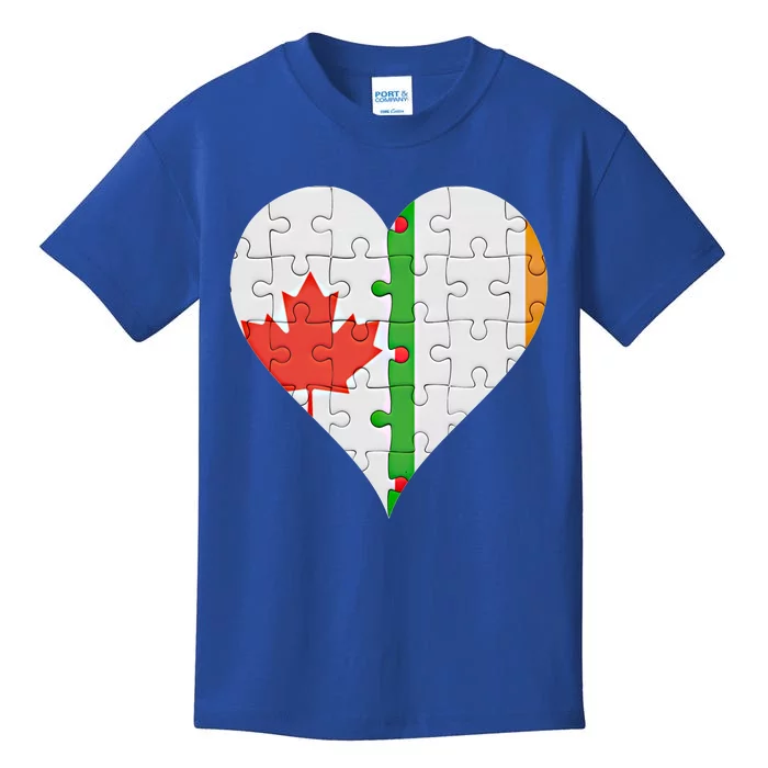 Canadian Irish Flag Heart Gift Kids T-Shirt