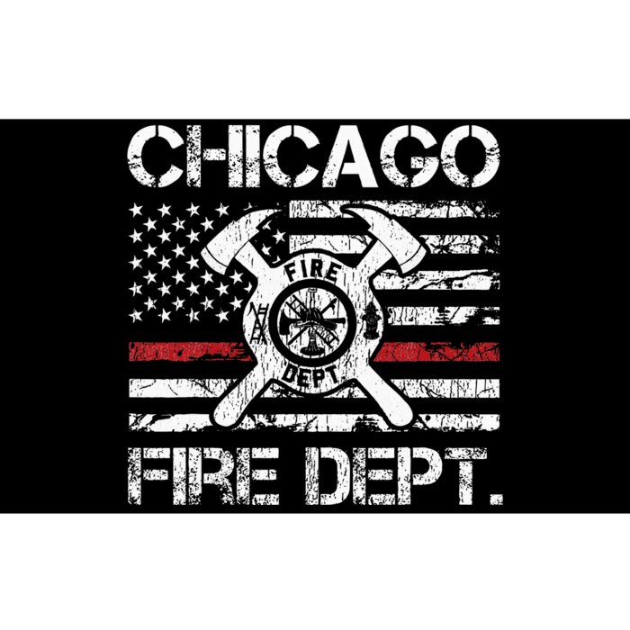 Chicago Illinois Fire Department Thin Red Line Fireman Bumper Sticker