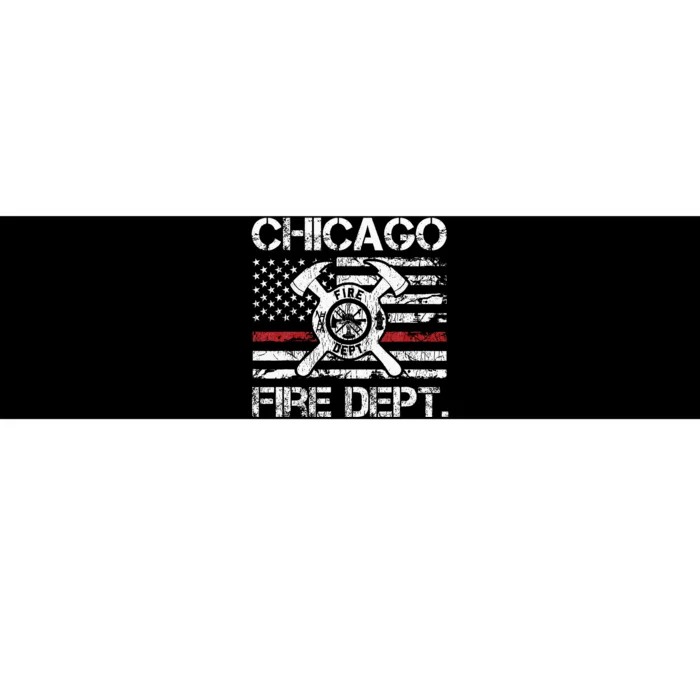 Chicago Illinois Fire Department Thin Red Line Fireman Bumper Sticker