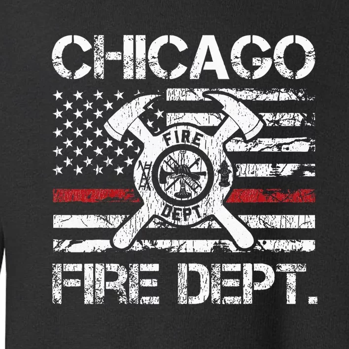 Chicago Illinois Fire Department Thin Red Line Fireman Toddler Sweatshirt