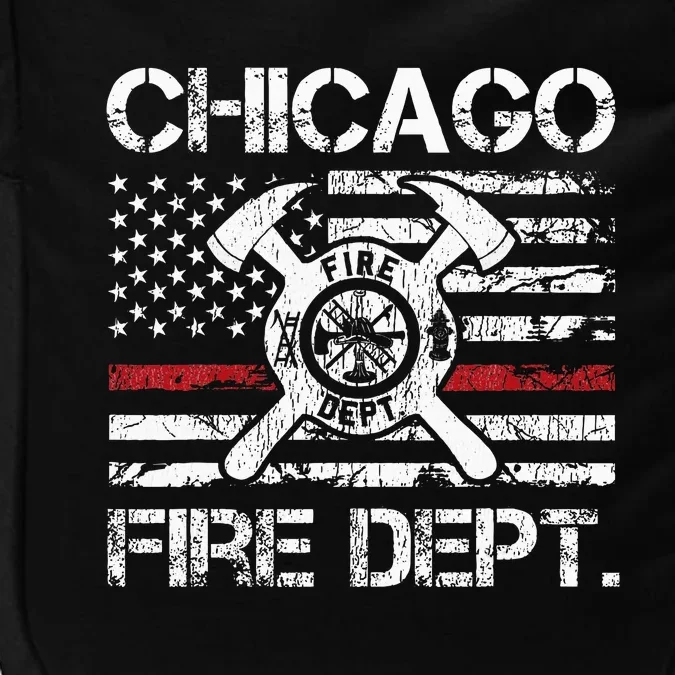 Chicago Illinois Fire Department Thin Red Line Fireman Impact Tech Backpack