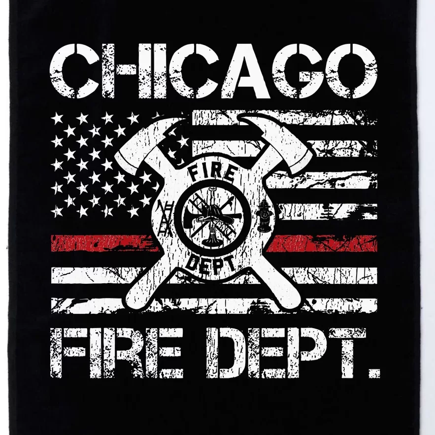 Chicago Illinois Fire Department Thin Red Line Fireman Platinum Collection Golf Towel