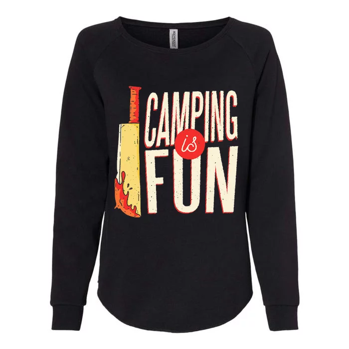 Camping Is Fun Horror Theme Womens California Wash Sweatshirt