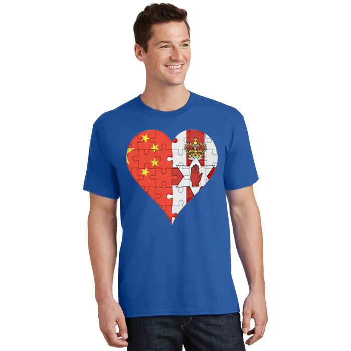 Chinese Irish Flag Heart Great Gift T-Shirt