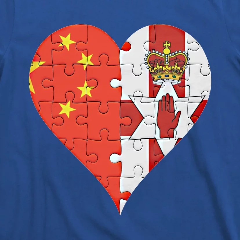 Chinese Irish Flag Heart Great Gift T-Shirt