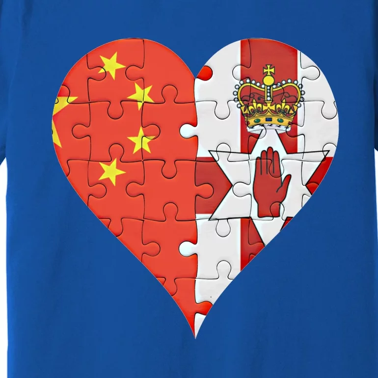 Chinese Irish Flag Heart Great Gift Premium T-Shirt