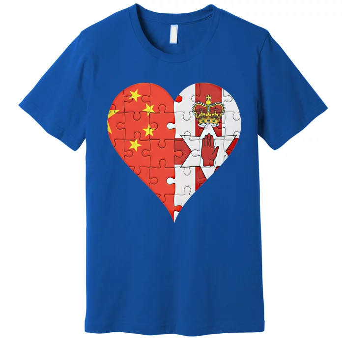 Chinese Irish Flag Heart Great Gift Premium T-Shirt