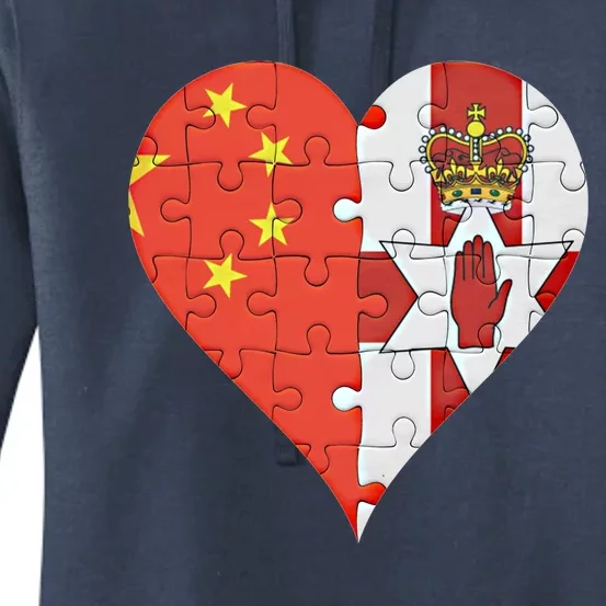 Chinese Irish Flag Heart Great Gift Women's Pullover Hoodie