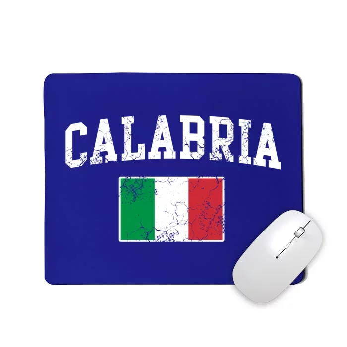 Calabria Italy Flag Italia Italian Vintage Distressed Gift Mousepad