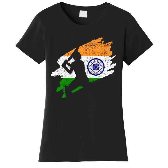 Cricket India Flag Jersey Vintage Gift Women's T-Shirt