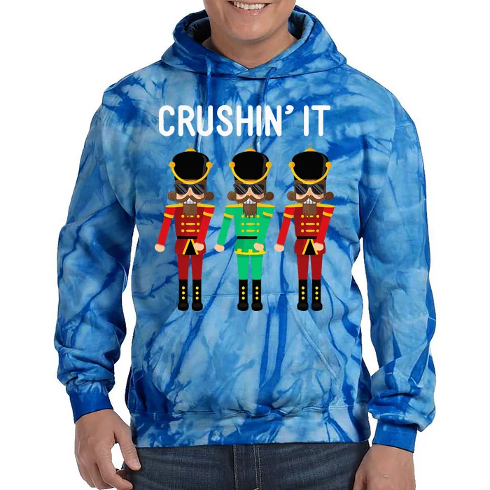 Crushin It Flossing Nutcracker Christmas Dance Tie Dye Hoodie