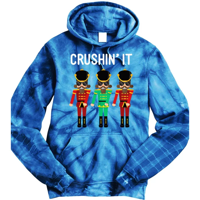 Crushin It Flossing Nutcracker Christmas Dance Tie Dye Hoodie