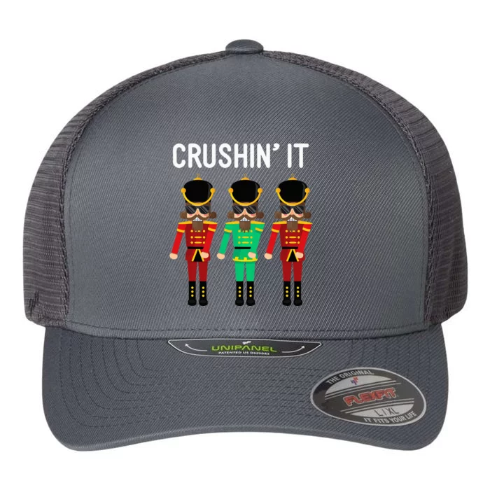 Crushin It Flossing Nutcracker Christmas Dance Flexfit Unipanel Trucker Cap