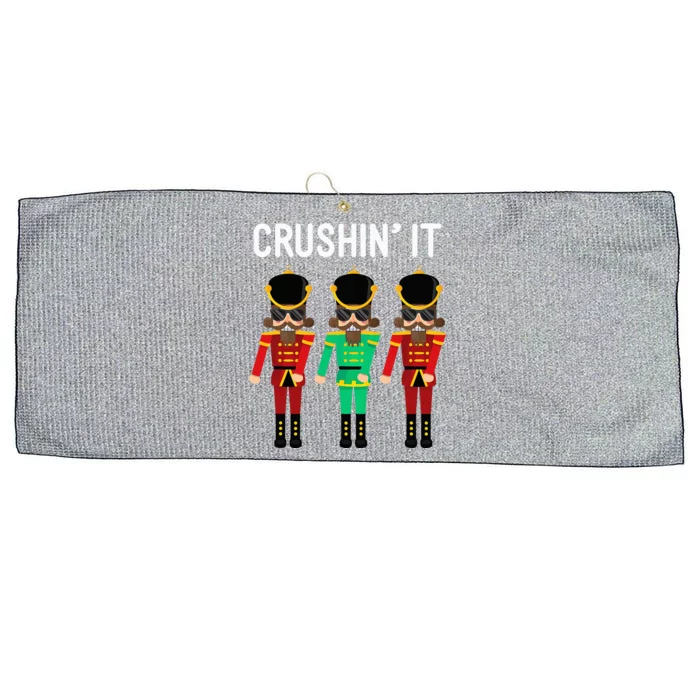 Crushin It Flossing Nutcracker Christmas Dance Large Microfiber Waffle Golf Towel