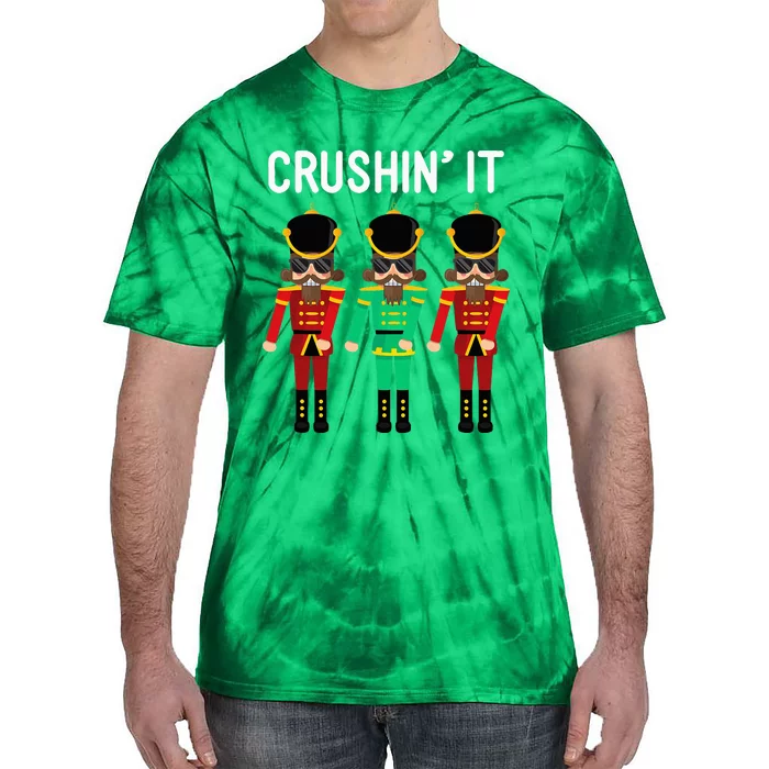 Crushin It Flossing Nutcracker Christmas Dance Tie-Dye T-Shirt