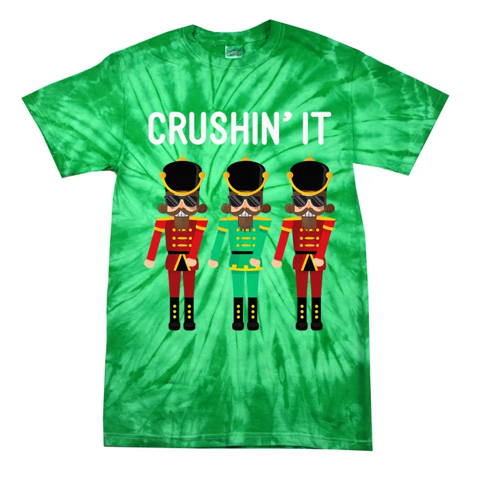 Crushin It Flossing Nutcracker Christmas Dance Tie-Dye T-Shirt