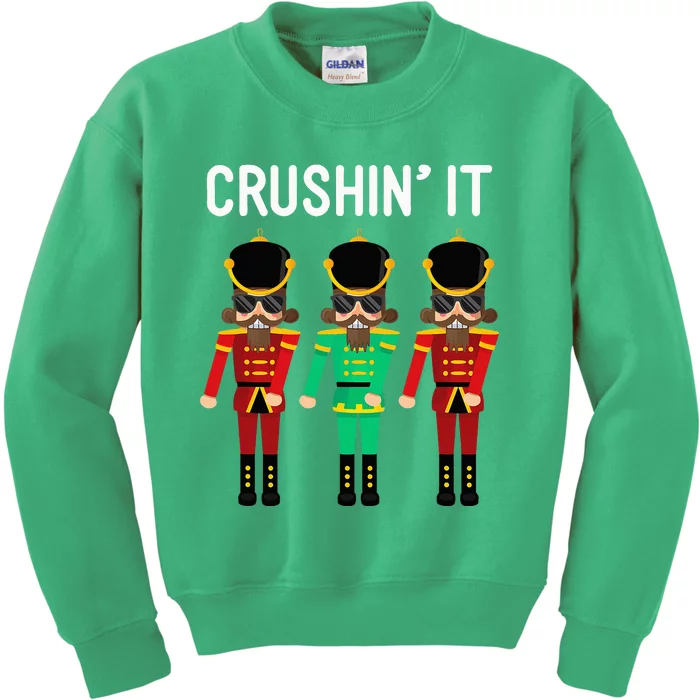 Crushin It Flossing Nutcracker Christmas Dance Kids Sweatshirt