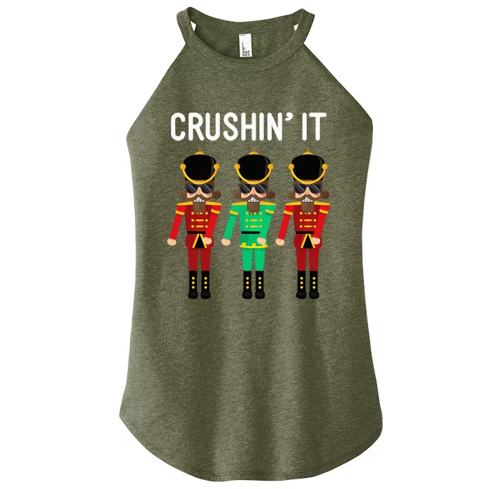 Crushin It Flossing Nutcracker Christmas Dance Women’s Perfect Tri Rocker Tank