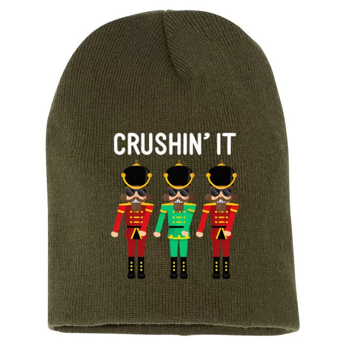 Crushin It Flossing Nutcracker Christmas Dance Short Acrylic Beanie