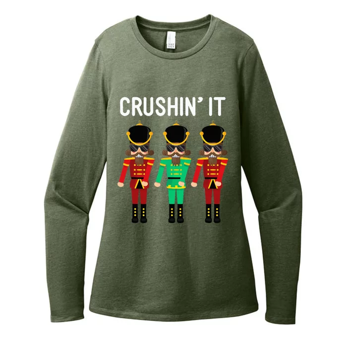 Crushin It Flossing Nutcracker Christmas Dance Womens CVC Long Sleeve Shirt