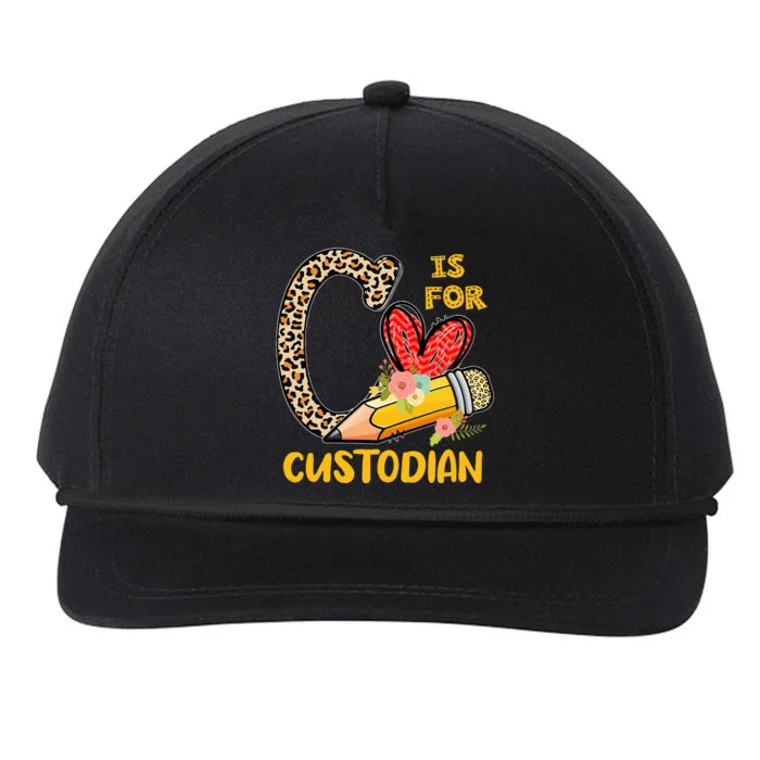 C Is For Custodian Appreciation Snapback Five-Panel Rope Hat