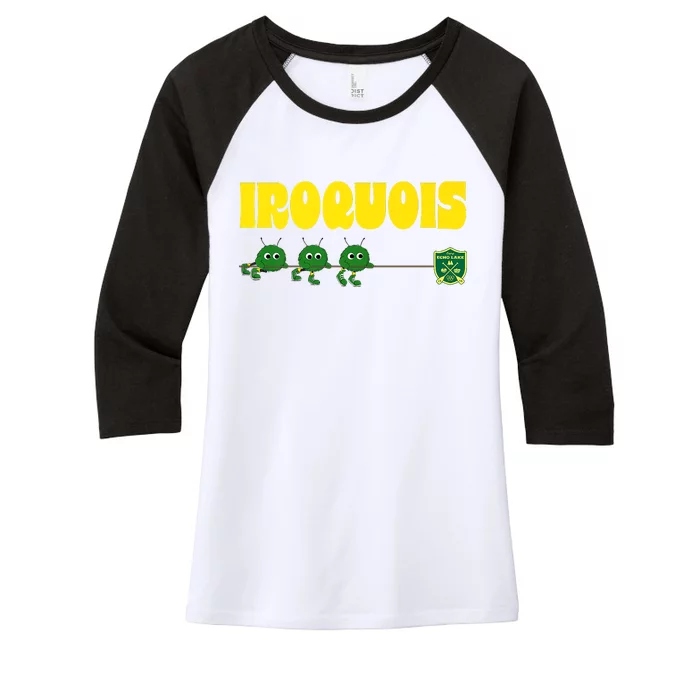 CEL Iroquois Fuzzy Tug Of War Premium Women's Tri-Blend 3/4-Sleeve Raglan Shirt