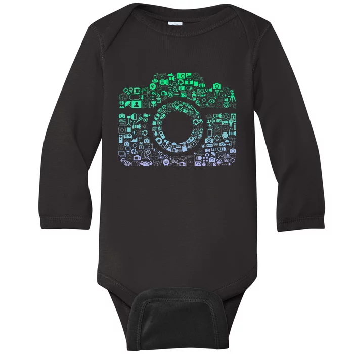 Camera Iconography For Photographer Photography Baby Long Sleeve Bodysuit