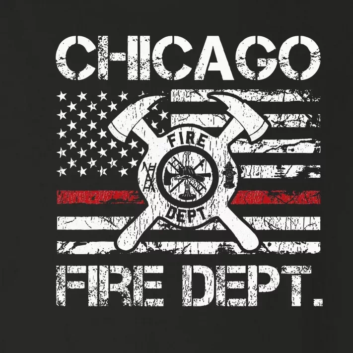 Chicago Illinois Fire Department Thin Red Line Fireman Toddler Long Sleeve Shirt